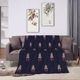 thumbnail image 6 of DouZhe Ultra-Soft Micro Fleece Lightweight Flannel Bed Blanket, Cartoon Rockets Spaceship Print Cozy Warm Throw Blankets, 60"x50", 6 of 7
