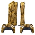 thumbnail image 2 of Skin Sticker for PS5 Slim Standard Disc Digital Edition Console and Controllers Decals for Playstation 5 (Golden Metallic,PS5 Disc Edition), 2 of 5