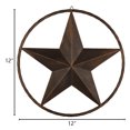 thumbnail image 2 of 12" Metal Barn Star Twisted Rope Ring Rustic Texas Lone Star Dark Brown Western Home Wall Decor, 2 of 7