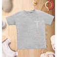 thumbnail image 4 of Shop4Ever Jesus Cross Cursive Script Pocket Size Toddler's Cotton T-Shirt 5T/6T Heather Grey, 4 of 6