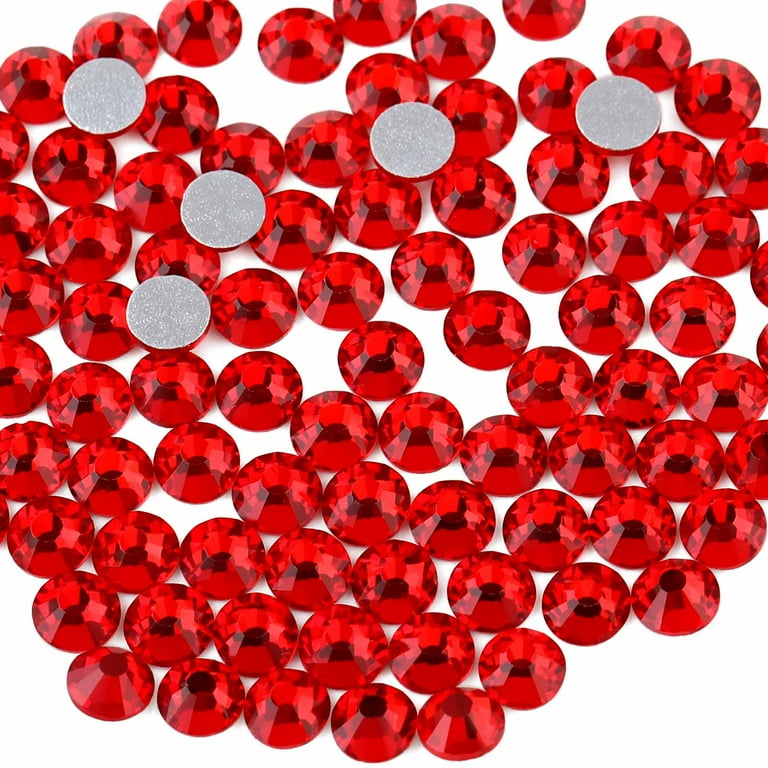 Beadsland Red Rhinestones, Flatback Crystal Rhinestones for Craft, Light Siam, SS16, 1440pcs, Size: SS16/1440pcs, Other