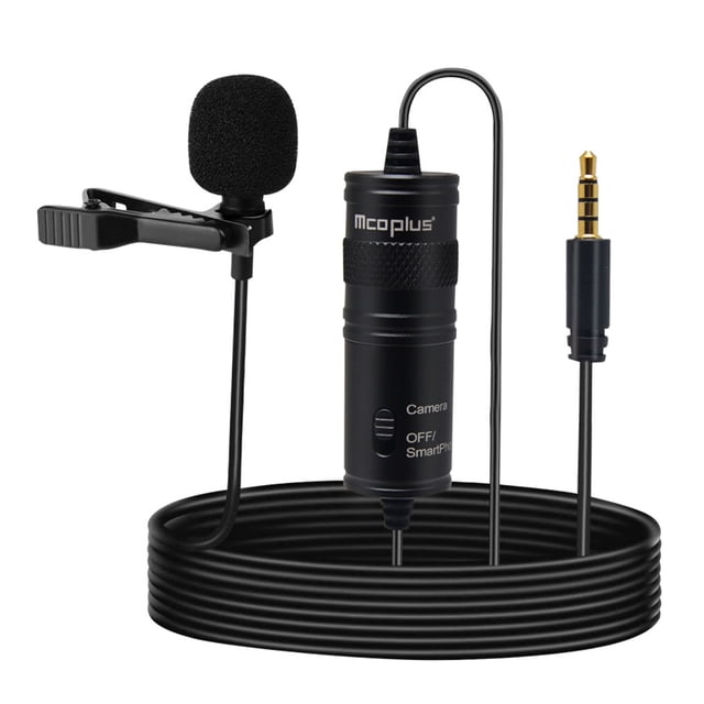 Tholdsy Cámara Teléfono móvil Solapa Micrófono con cable Set Transmisión en vivo 360 grados Omnidireccional 3.5mm Clip-on Mic Kit Grabadora de audio Cables de audio/vídeo