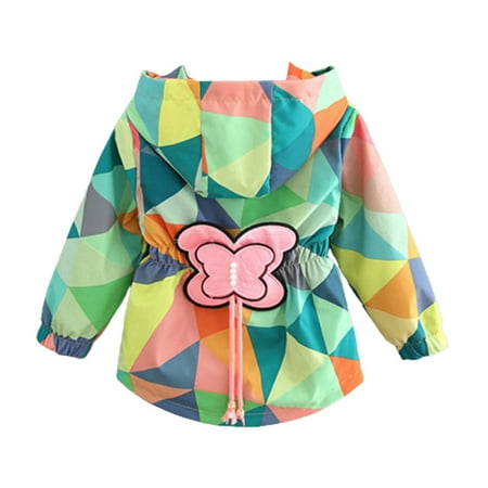 

Journey Kid Girls Spring Autumn Thin Jackets Sweet Butterfly Mid-Length Coats(Green 130cm)
