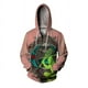 thumbnail image 3 of Sudadera con capucha y cremallera de otoño para hombre, sudadera con capucha y cremallera, sudadera con capucha con estampado de cara extraña, sudadera con capucha informal holgada para hombre, 3 of 4