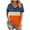 Orange1, variant on fatyb Womens V Neck Short Sleeve T-Shirts Color Block Loose Tee Casual Tops Summer Blouses for Women