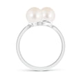 thumbnail image 2 of ANGARA Dual Freshwater Cultured Pearl Ring with Diamond Accents in 925 Sterling Silver for Women | June Birthstone, Birthday, Anniversary, Jewelry Gift for Women | Pearl Ring, 2 of 9