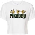 thumbnail image 3 of Pokémon - Plaid Pikachu - Juniors Cropped Cotton Blend T-Shirt, 3 of 5