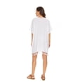 thumbnail image 6 of Beautybatik White Women Solid Tunic Blouse Kaftan V neck Loose Top Plus Size 3X, 6 of 6
