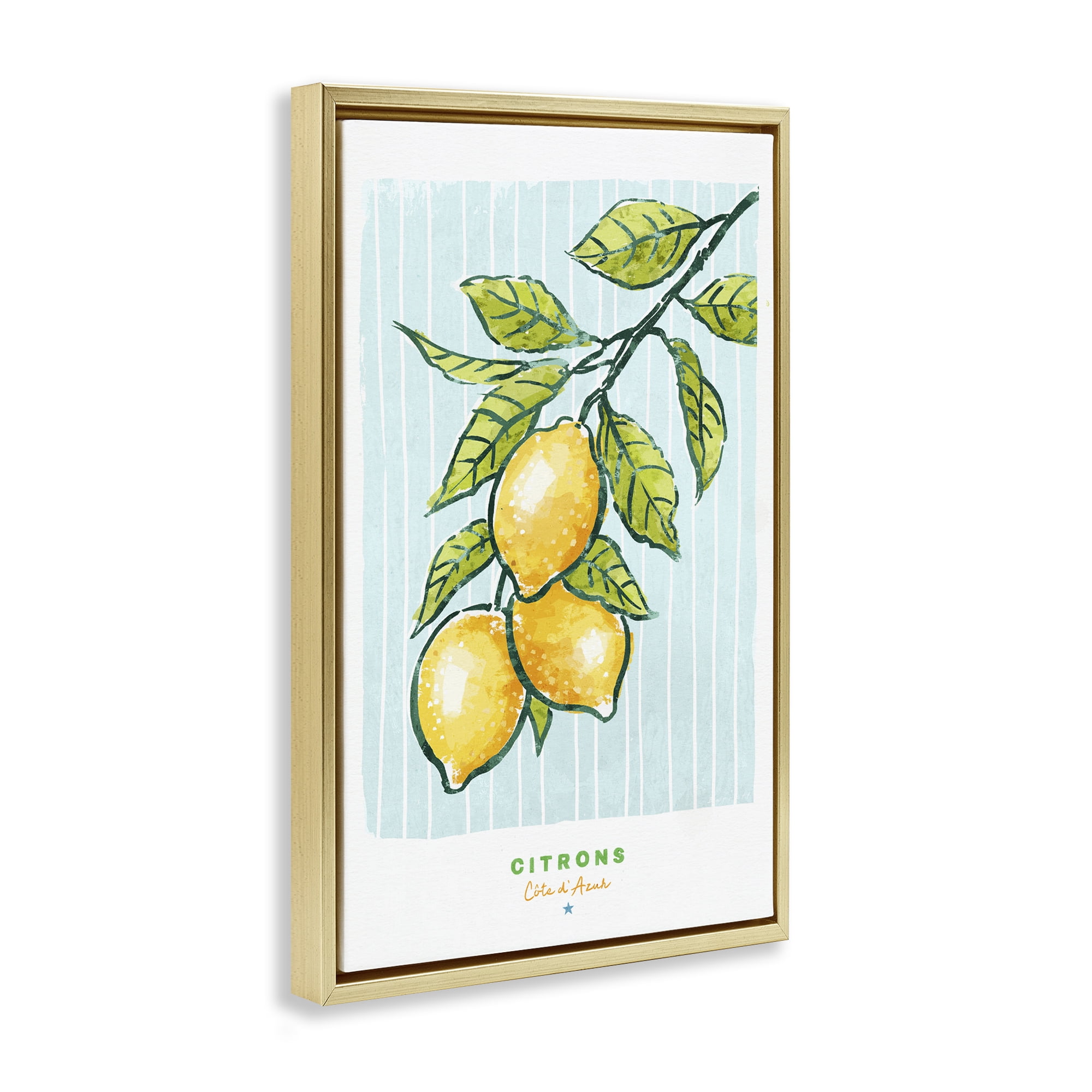 Stupell Industries Modern Bistro Lemons Gold Framed Floater Canvas Wall Art, design by Chad Barrett