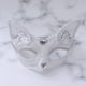 thumbnail image 4 of Media cara Máscara de encaje Cosplay Animal Máscara de zorro Complementos de rendimiento Suministros para fiestas sin plumas Blanco, 4 of 7