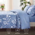 thumbnail image 6 of U by Bedsure Queen Comforter Set Blue, Bed in a Bag Queen Size Bedding, 7-Pieces Botanical Flowers Comforter, Sheets, Pillowcases & Shams, 6 of 9