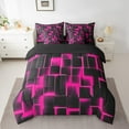 thumbnail image 2 of Erosebridal Gradient Checkered Bedding Sets Twin Size,Buffalo Stereoscopic Comforter Sets with Sheets,Geometry Decor,Reversible,7pcs, 2 of 5