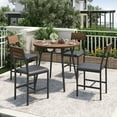 thumbnail image 6 of Pamapic 5-Piece Round Dining Table Set for 4 People Vintage Oak, 6 of 9