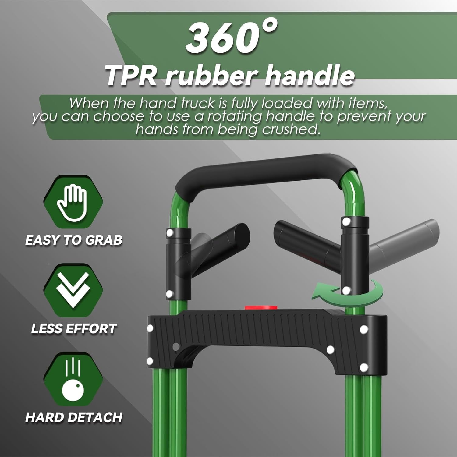 Upgraded Folding Hand Truck Dolly Cart Heavy-Duty 375lb，Aluminum Wheel Bracket & Portable Aluminum Dolly Cart, Indoor/Outdoor Use