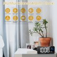 thumbnail image 2 of Adaptive LED Clock, 13 Customizable Alarms, Dual Snooze & Alarm System, Voice Controlled Light, Temperature Display, USB Charging, Battery, 2 of 5
