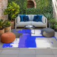 thumbnail image 2 of Blue Purple Gray Outdoor Rug for Patio/Deck/Porch, Non-Slip Large Area Rug 3 x 5 Ft, Modern Geometric Abstract Oil Painted Indoor Outdoor Rugs Washable Area Rugs, Reversible Camping Rug Carpet Runner, 2 of 8