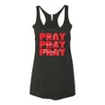 thumbnail image 2 of Wild Bobby Pray On It Pray Over It Pray Through It Inspirational/Christian Women Tri-Blend Racerback Tank Top, Vintage Black, Small, 2 of 6