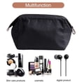 thumbnail image 4 of Bolsa de maquillaje de viaje, pequeña bolsa de cosméticos para mujeres, organizador de almacenamiento de bolsa de cosméticos portátil, color negro, 4 of 6