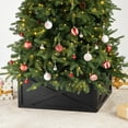 thumbnail image 5 of Glitzhome  26"L/ 22"L Handcrafted Wooden Christmas Tree Collar Black 22"L, 5 of 5