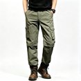 thumbnail image 2 of Men Stretch Multi Pocket Cargo Pants Straight Leg Zip Off Water Repellent Lightweight Travel Pants, 2 of 9