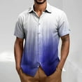 thumbnail image 2 of ZCFZJW Ombre Shirts for Men Lightweight Casual Summer Short Sleeve Button Down Beach Hawaiian T-Shirts Loose Regular Fit Beach Vacation Tees Tops Purple XXL, 2 of 5