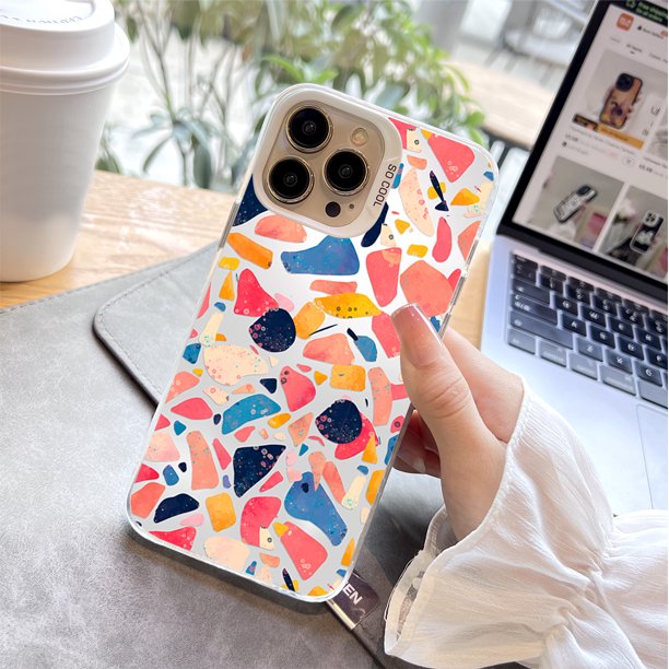 "Mantenga su iPhone seguro y elegante con un moderno protector de teléfono plateado mate de doble capa"