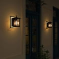 thumbnail image 4 of LNC Rustic Lantern Outdoor Wall Sconces with Water Ripple Glass in Black Finish for Entryway, 4 of 9
