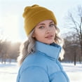 thumbnail image 4 of mgoYE Black Beanie for Men Unisex Beanie Hats for Men Women Winter Knit Beanies(Brown,One Size), 4 of 6