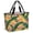 Pink, Green, Yellow, variant on Pink Flamingo Beach Bag for Women, Large Breathable Mesh Beach Tote Bag, Vintage Summer Tropical Leaves Burlap Sandproof Lightweight Travel Bags for Vacation Picnic Swimming Pool 15.7"x15.7"x9.1"