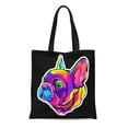 thumbnail image 1 of JSDART Sac Fourre-Tout en Toile Gris Bouledogue Français pour Chiot Pedigree Sac à Provisions Réutilisable, 1 of 1