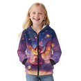 thumbnail image 2 of FKELYI Purple Star Dragon Print Zipper Front Hoodies for Kids Long Sleeve Sweatshirt Fleece Jacket with Pockets for Boys Girls Fall Top Winter Clothes, M, 2 of 6