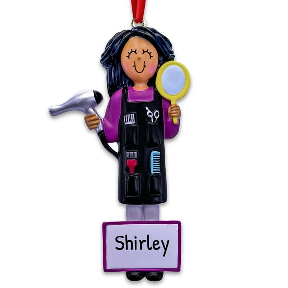 Personalized Hair Stylist Ornament 2024 - African American Hair Stylist Must Haves Cosmetology Gifts for Hairdressers Female Hair Stylist Gifts Hairdresser Christmas Ornaments by Elves