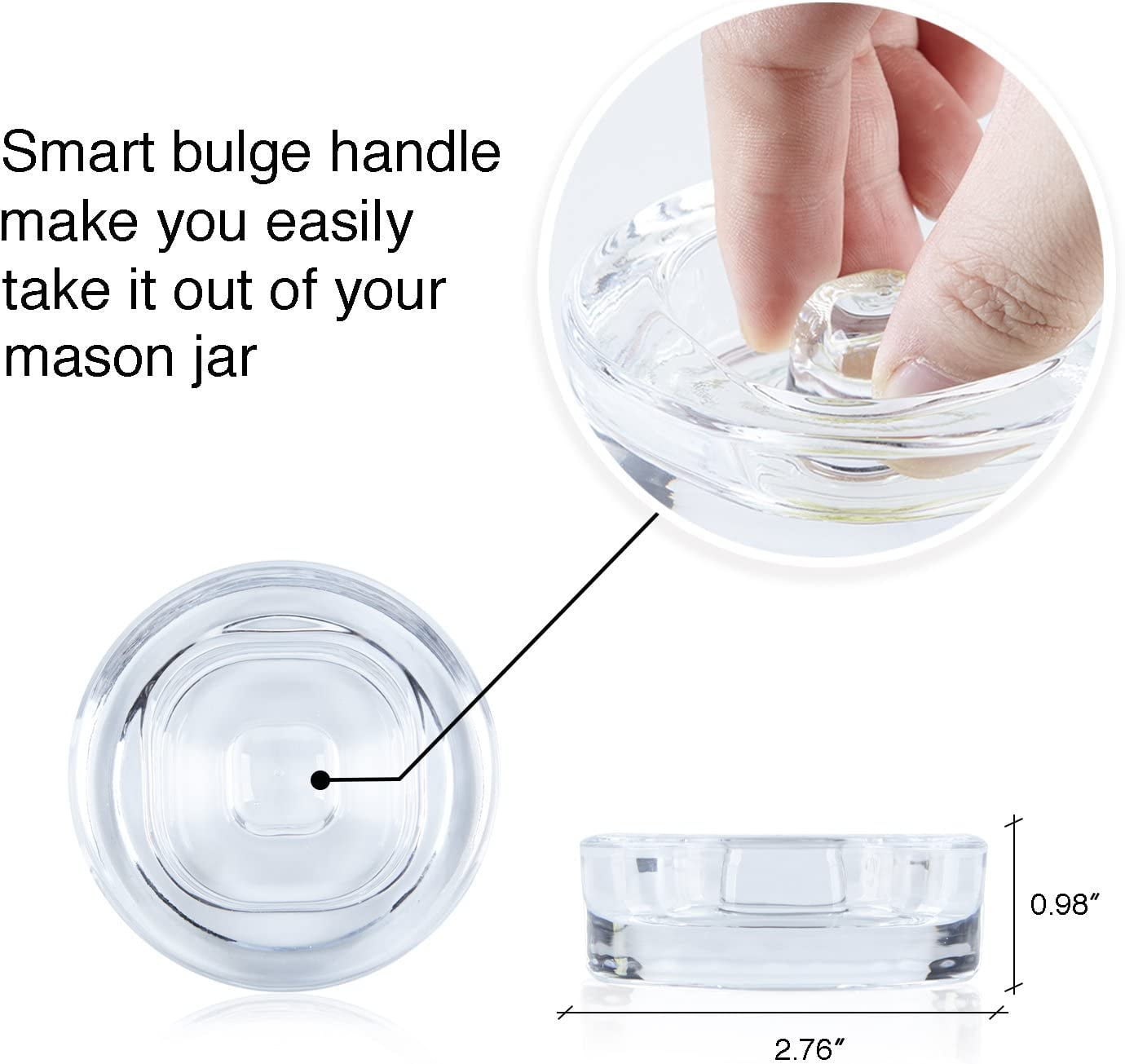 Fermentation Weights Pack Of 4 Comfortable Grip Grooved Handle 1 Inch Thickness and 7 Ounces NEW 2021 Glass Fermentation Weight Set Air Tight Security Any Wide Mouth Mason Jar Ideal Choice for Keeping Veget 