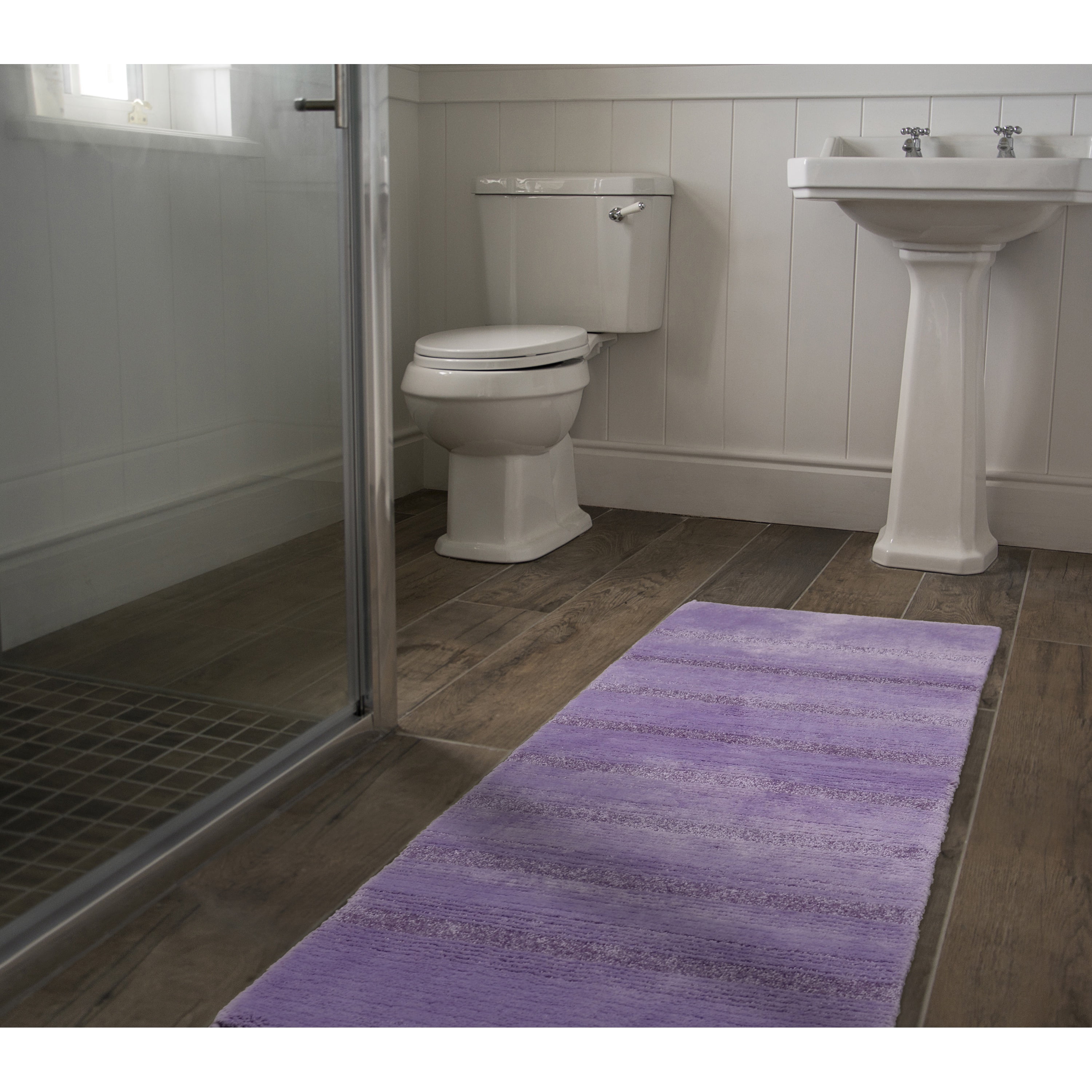 Garland Rug Essence Washable Nylon Purple Bathroom Runner, 22" x 60"