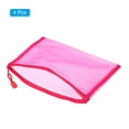 thumbnail image 3 of Bolsas de cremallera Uxcell, estuches de viaje A5, bolsas de maquillaje de nylon, paquete de 4 en rojo rosa, 3 of 5