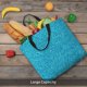 thumbnail image 5 of Fotbe Blue Glitter Bolsa Tote con Estampado para Mujer, Bolsos con Cremallera, Bolsa de Hombro Casual de Gran Capacidad con Bolsillos Internos, 5 of 7