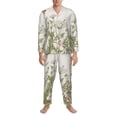 thumbnail image 4 of Bingfone Men'S Pajama Set 2 Piece Loungewear Pjs, Long Sleeve With Pajama Pants-Herbs And Wildflowers, 4 of 9
