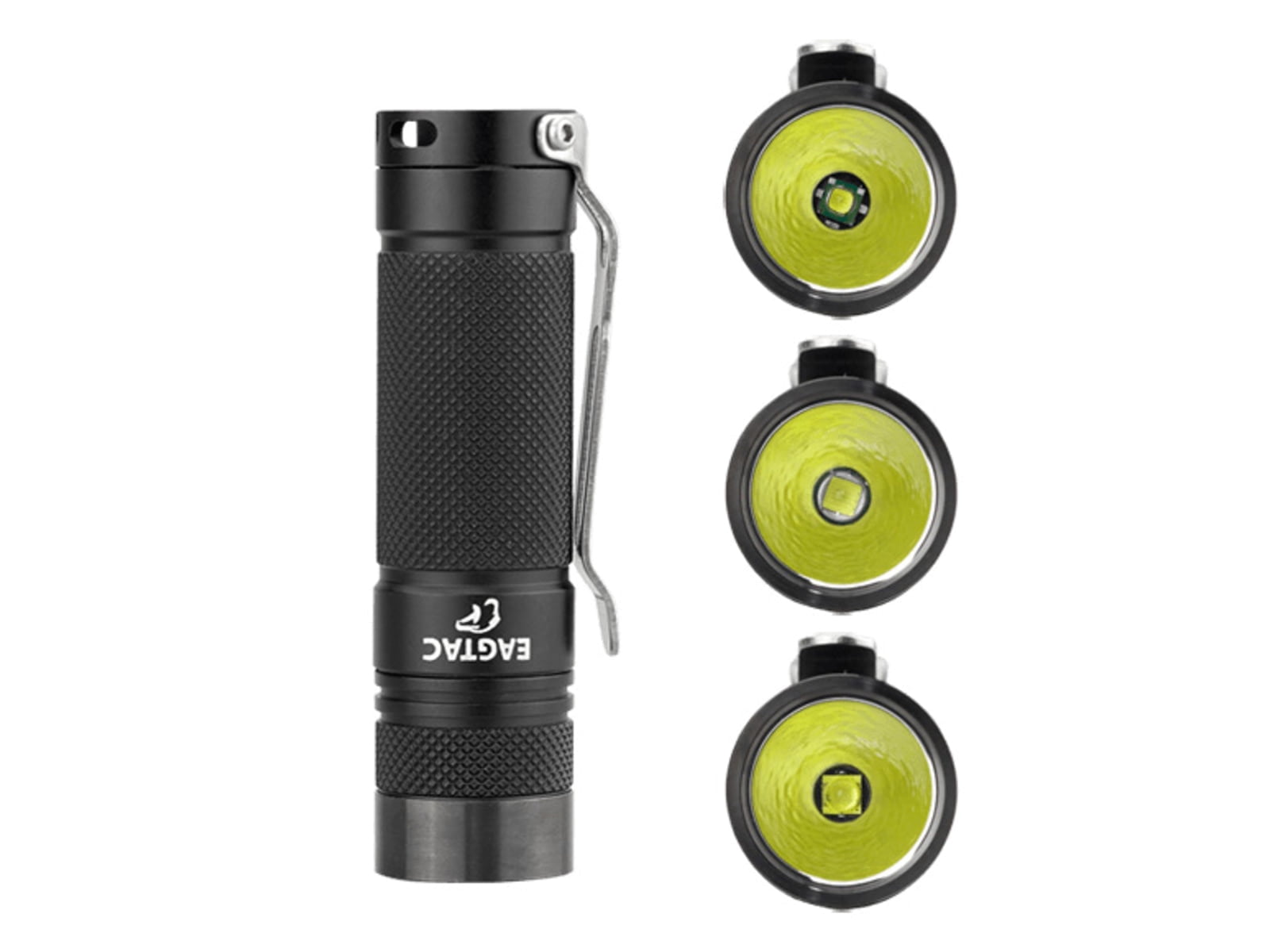 EAGTAC D25C RC Clicky Flashlight, XP-G2 R5 NW LED, 352lm,1xCR123A,1x16340, Black