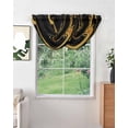 thumbnail image 2 of Waterfall Valances for Windows, Marble Black Kitchen Sheer Valance Curtains, Vintage Gold Art Abstract Farmhouse Rod Pocket Elegant Swag Valances for Living Room Bedroom, 47.2"x38.5", 3 Panel, 2 of 8