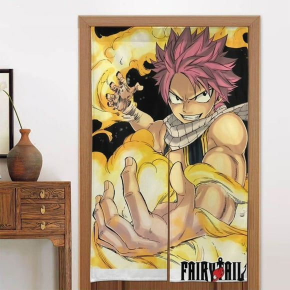 Natsu Dragneel Door Curtain for Doorway, Pattern Print Blackout Privacy Window Curtain, Room Divider Curtain Tapestry Home Decor, 34" W X 56" L