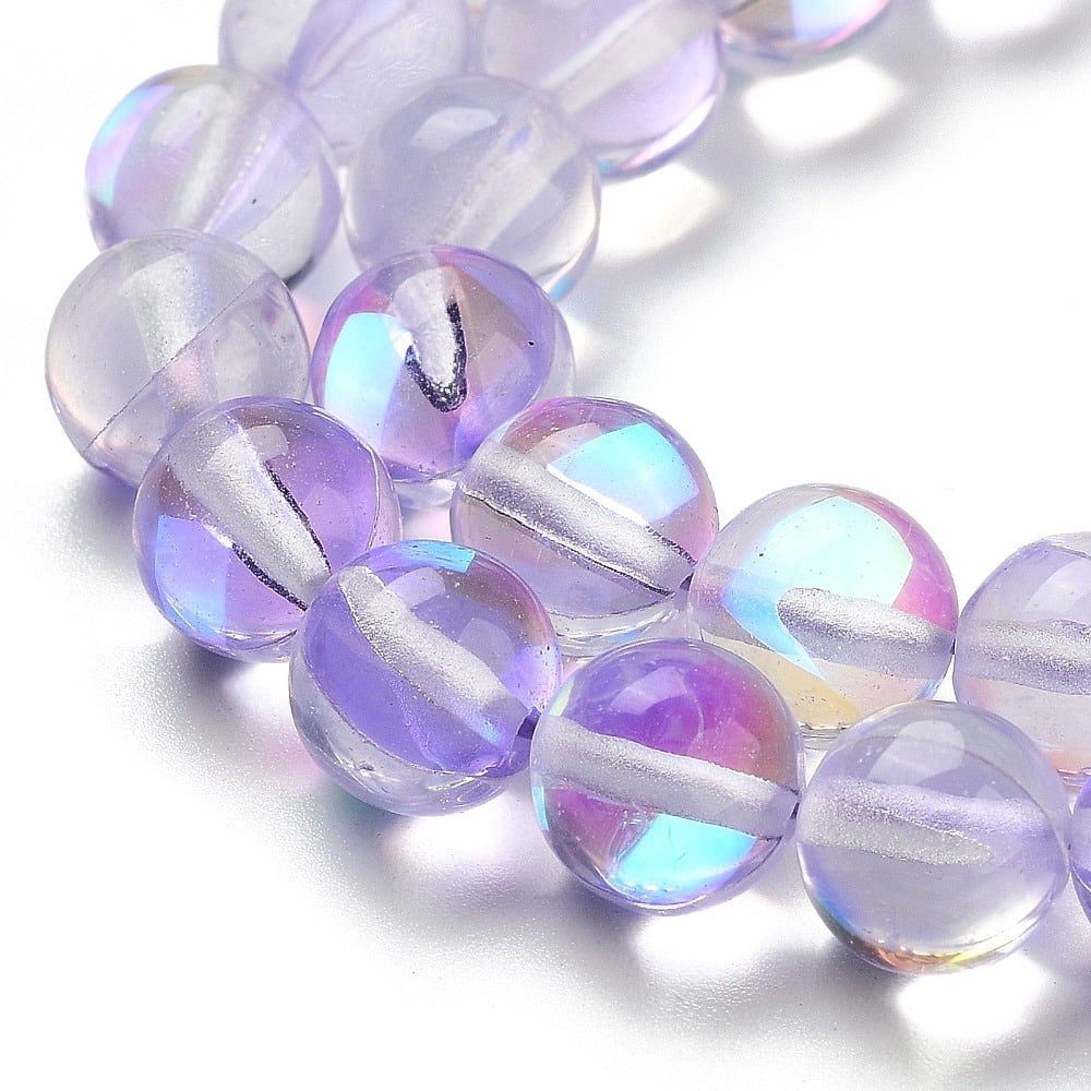 Transparent Glass Beads Round Glow in the Dark Beads Plum 8mm Hole: 1mm about 45pcs/strand 13.98''(35.5cm)