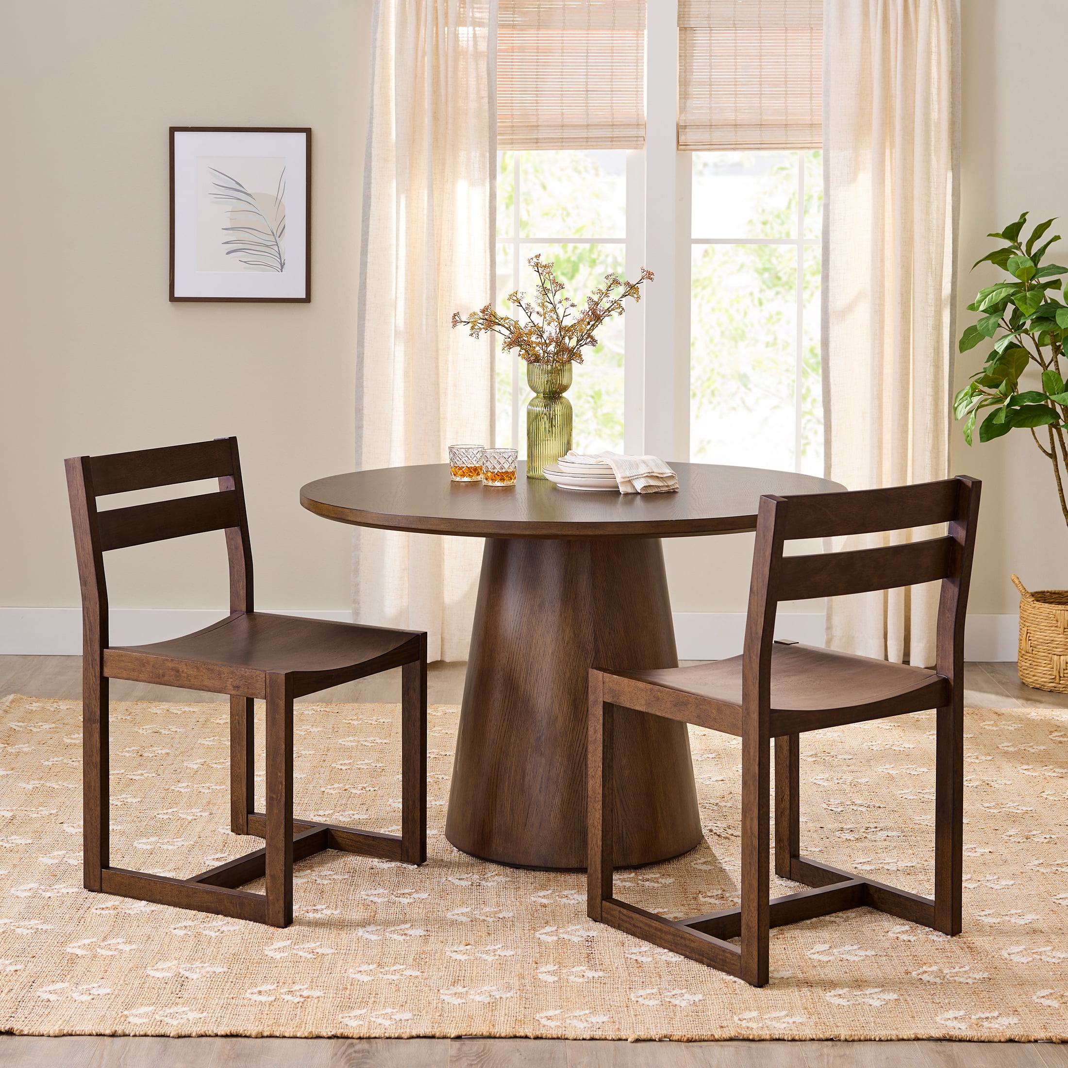 Better Homes & Gardens Bryant Dining Chair, 2 Pack, Walnut Finish