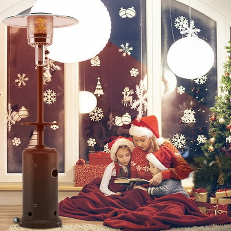 

46000 BTU Outdoor Patio Heater with Portable Wheels Bronze Propane Space Heater Commercial & Residential 87-inch Floor Standing