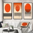 thumbnail image 1 of Designart "Minimalist Geometric Sunset in Bold Orange III" Modern Geometric Framed Wall Art Set Of 3 - Orange Abstract Frame Gallery Wall Set For Home Decor, 1 of 6