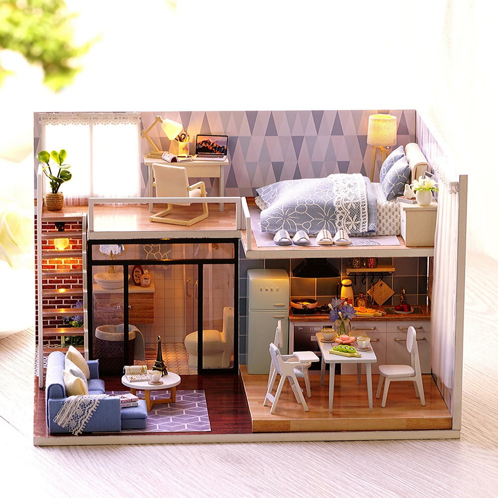 DIY Miniature House 1:24 Mini House Model DIY Dollhouse Miniature