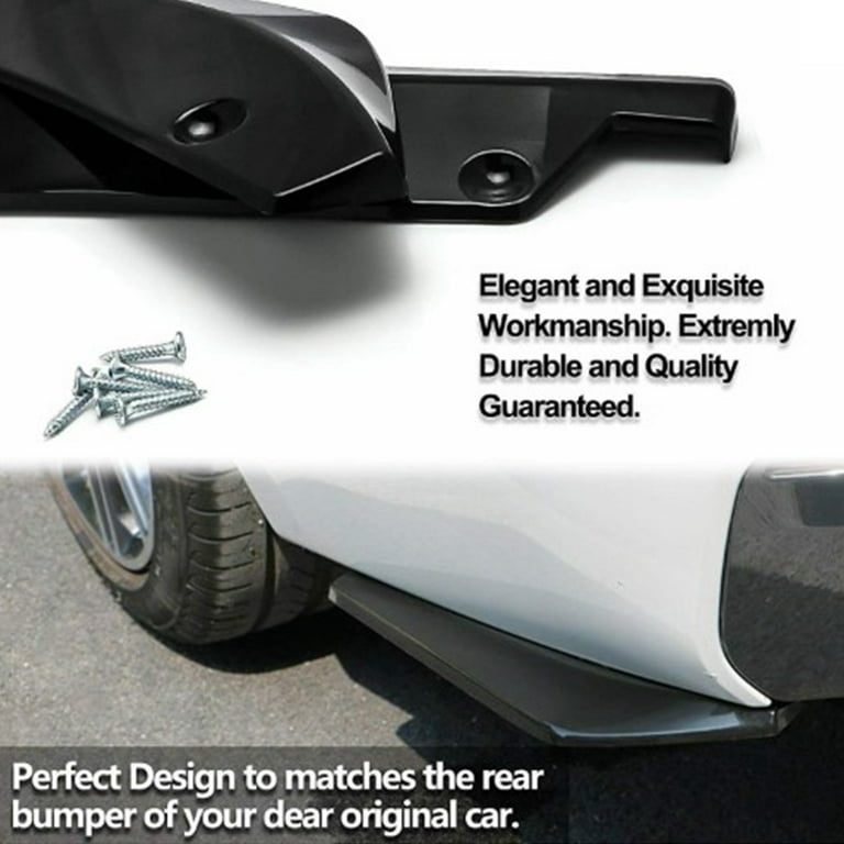 4PCS Front Bumper Lip Spoiler Body Kit, Glossy Black Durable ABS