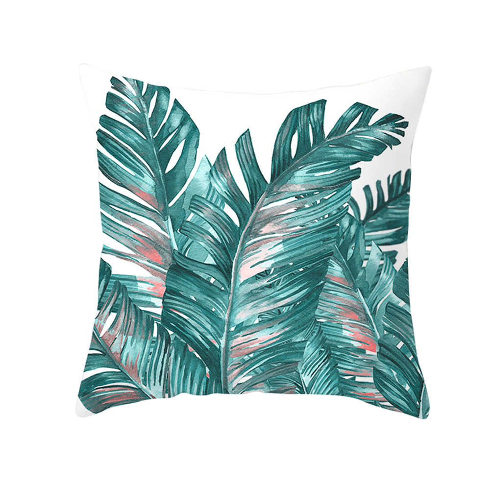 Tropical Plant Print Polyester Throw Pillow Case Sofa Cushion Cover Home Decor