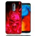 thumbnail image 1 of MUNDAZE For LG Stylo 4 Red Flaming Skull Design TPU Gel Phone Case Cover, 1 of 1
