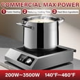 thumbnail image 3 of Zomagas 1800W Commercial Induction Cooktop – Portable, ETL-Certified, 10 Temp/Power Levels (140°F-460°F), Stainless Steel, Knob Control, Child Lock – For Restaurant, Home & Outdoor Use‌, 3 of 10