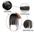 thumbnail image 3 of Clip in Bangs 100% Human Hair Extensions Reddish Brown Clip on Fringe Bangs with nice net Natural Flat neat Bangs with (Wispy Bangs, Brown Black), 3 of 4